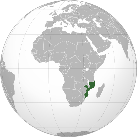 Location of People's Republic of Mozambique