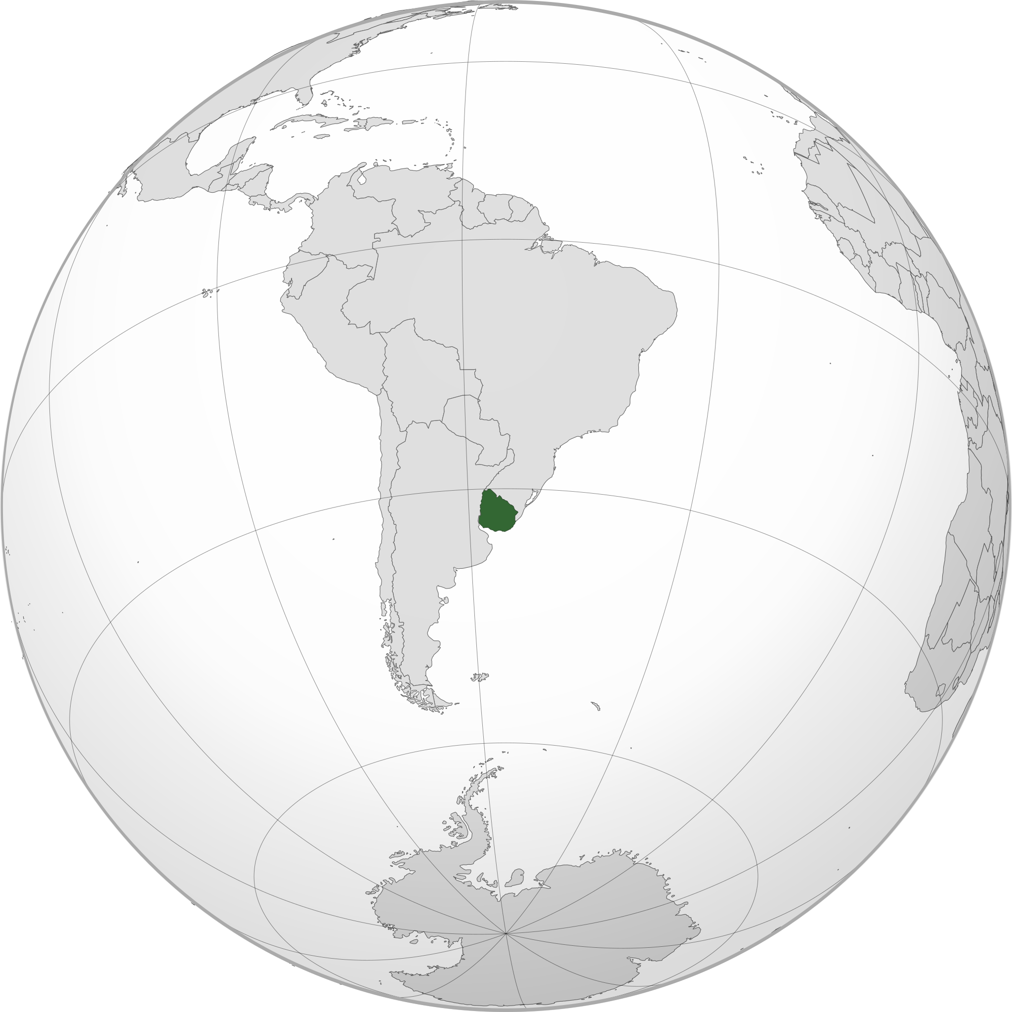 Uruguay is a small country east of Argentina and south of Brazil.