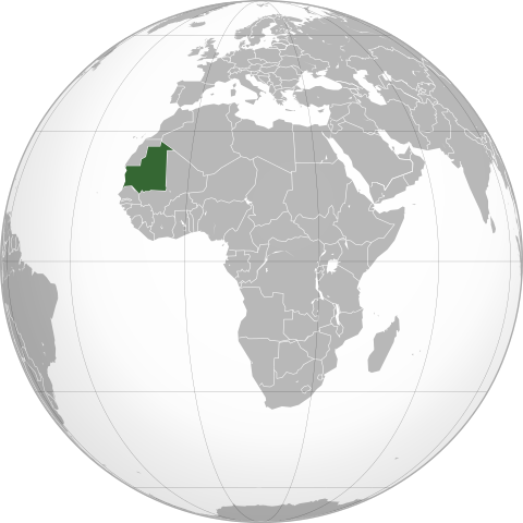Location of Islamic Republic of Mauritania