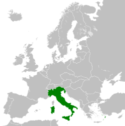 Location of Kingdom of Italiy