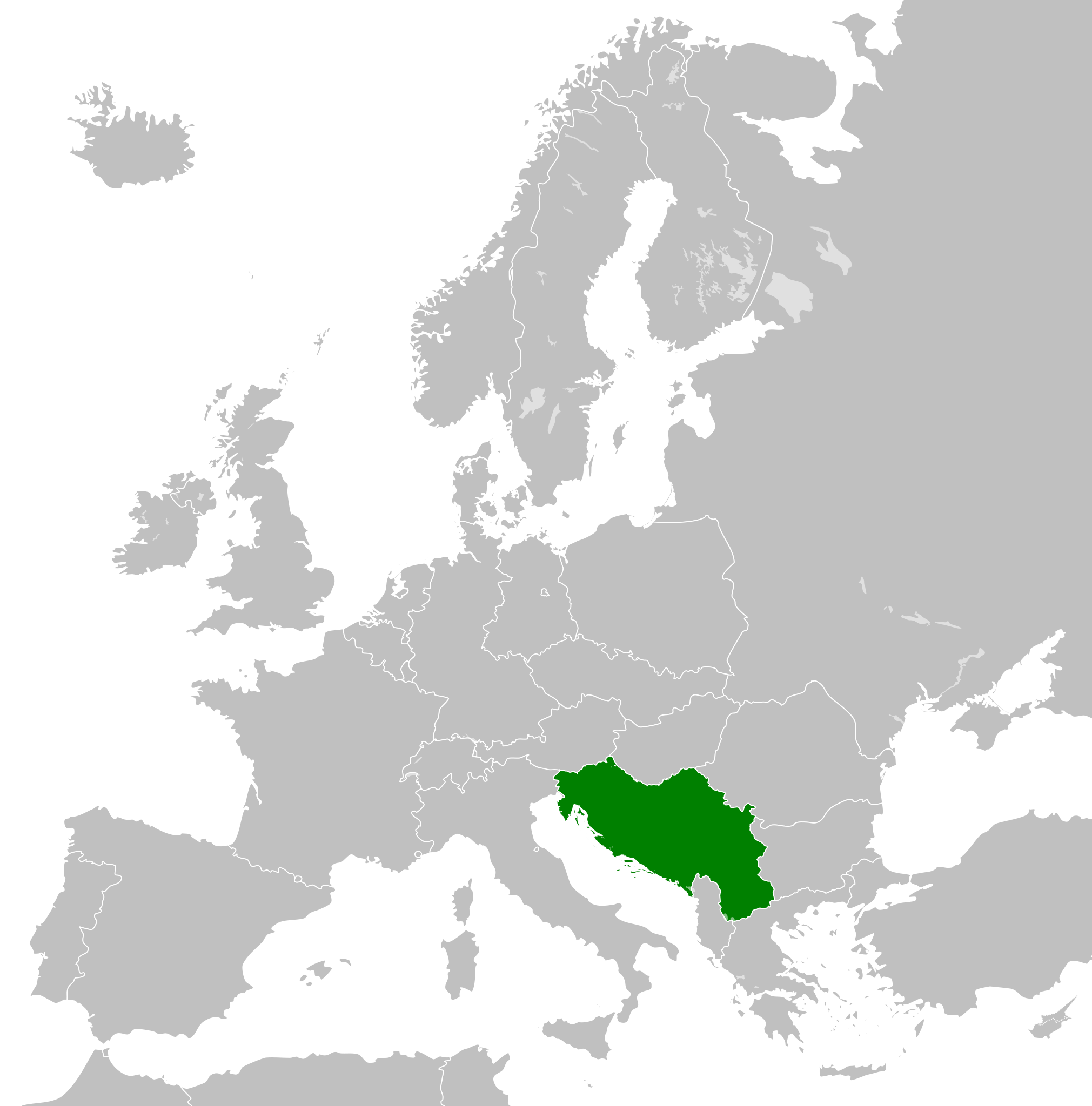 Location of Socialist Federal Republic of Yugoslavia (1945–1992)
