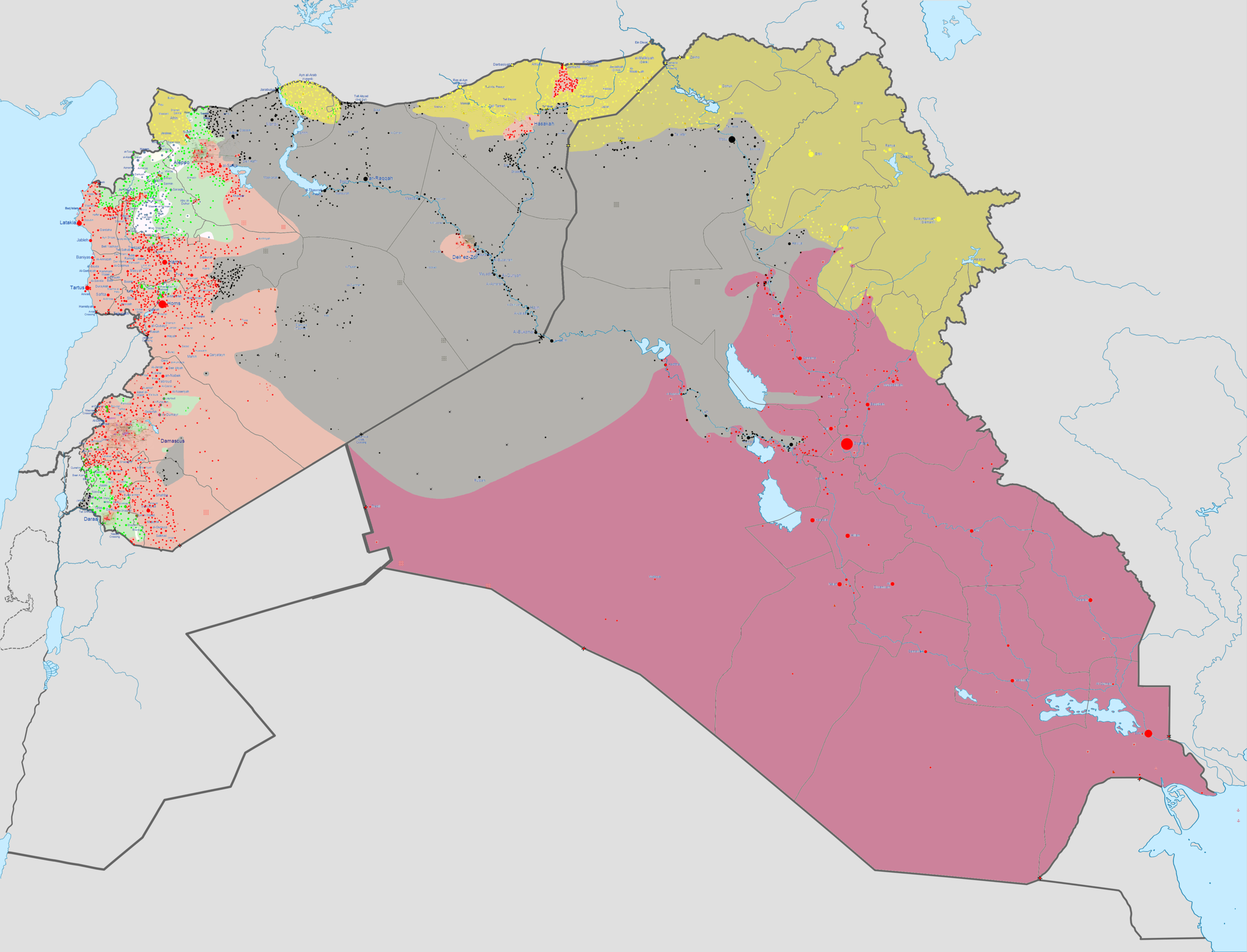 Territory controlled by the Islamic State in May 2015