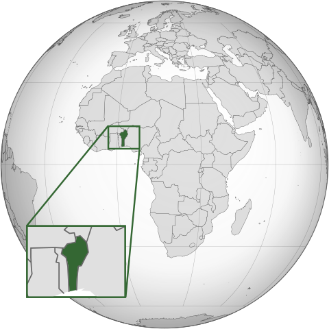 Location of Republic of Benin