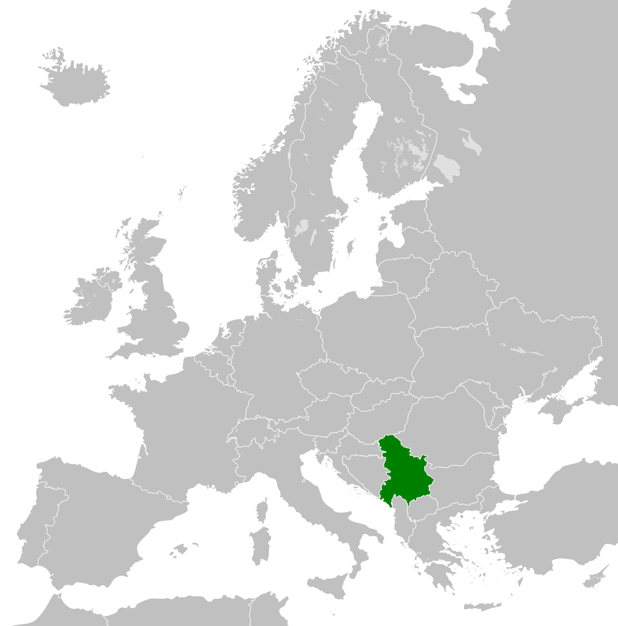 Location of Federal Republic of Yugoslavia
