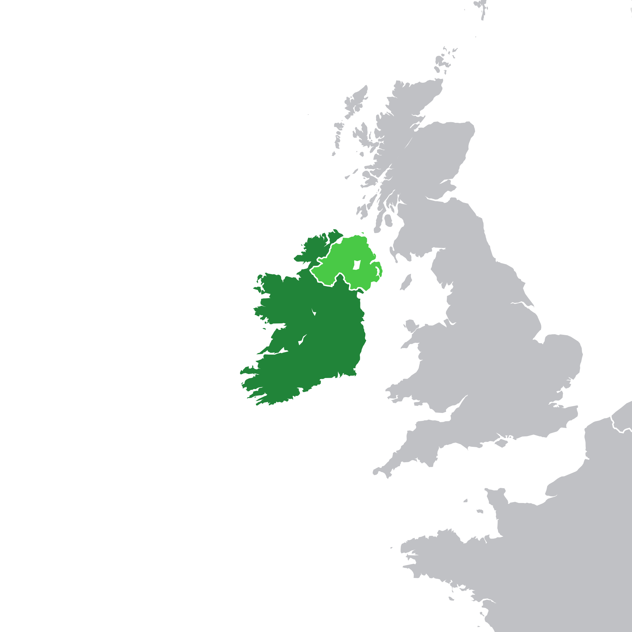 The light green area is under British occupation.