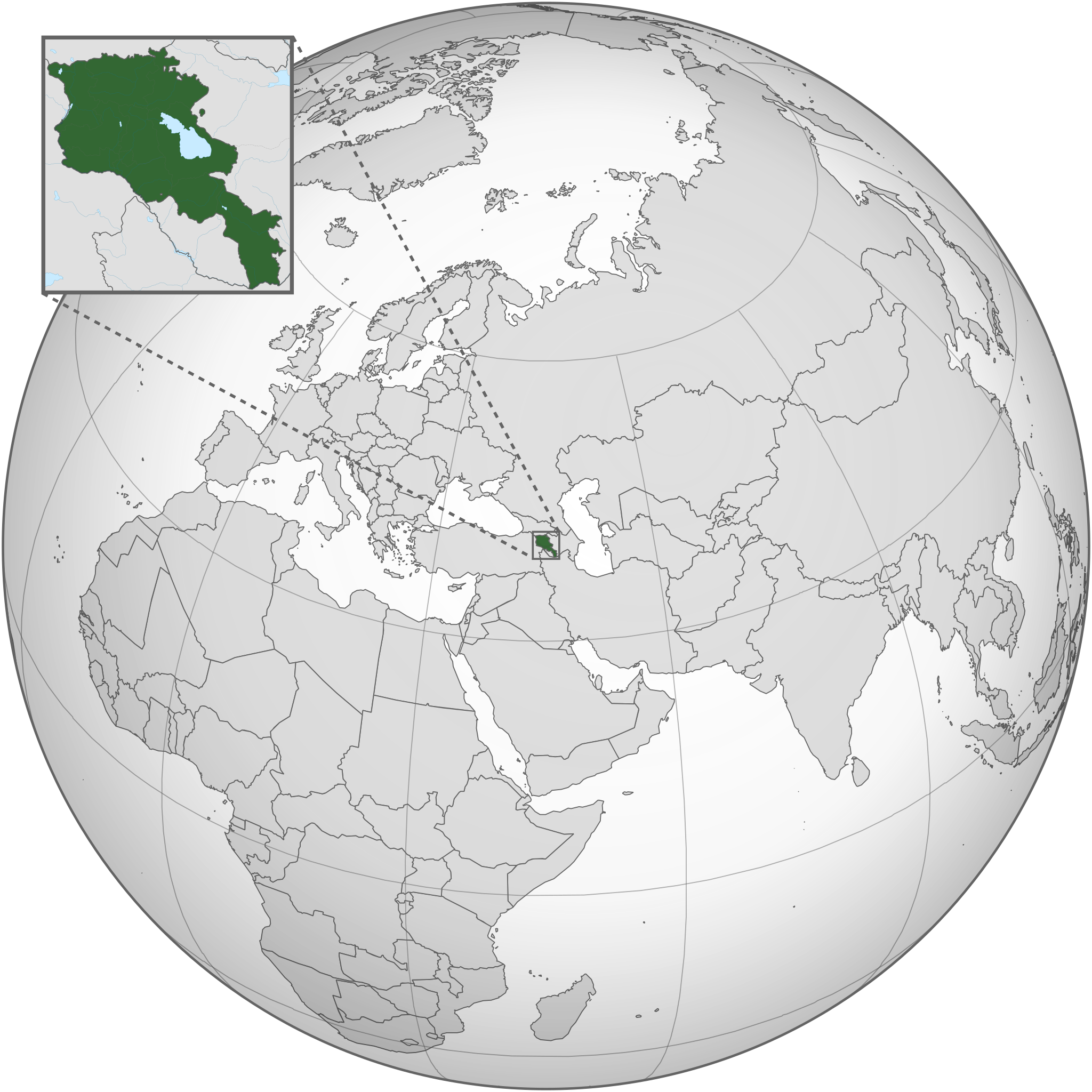 Location of Republic of Armenia
