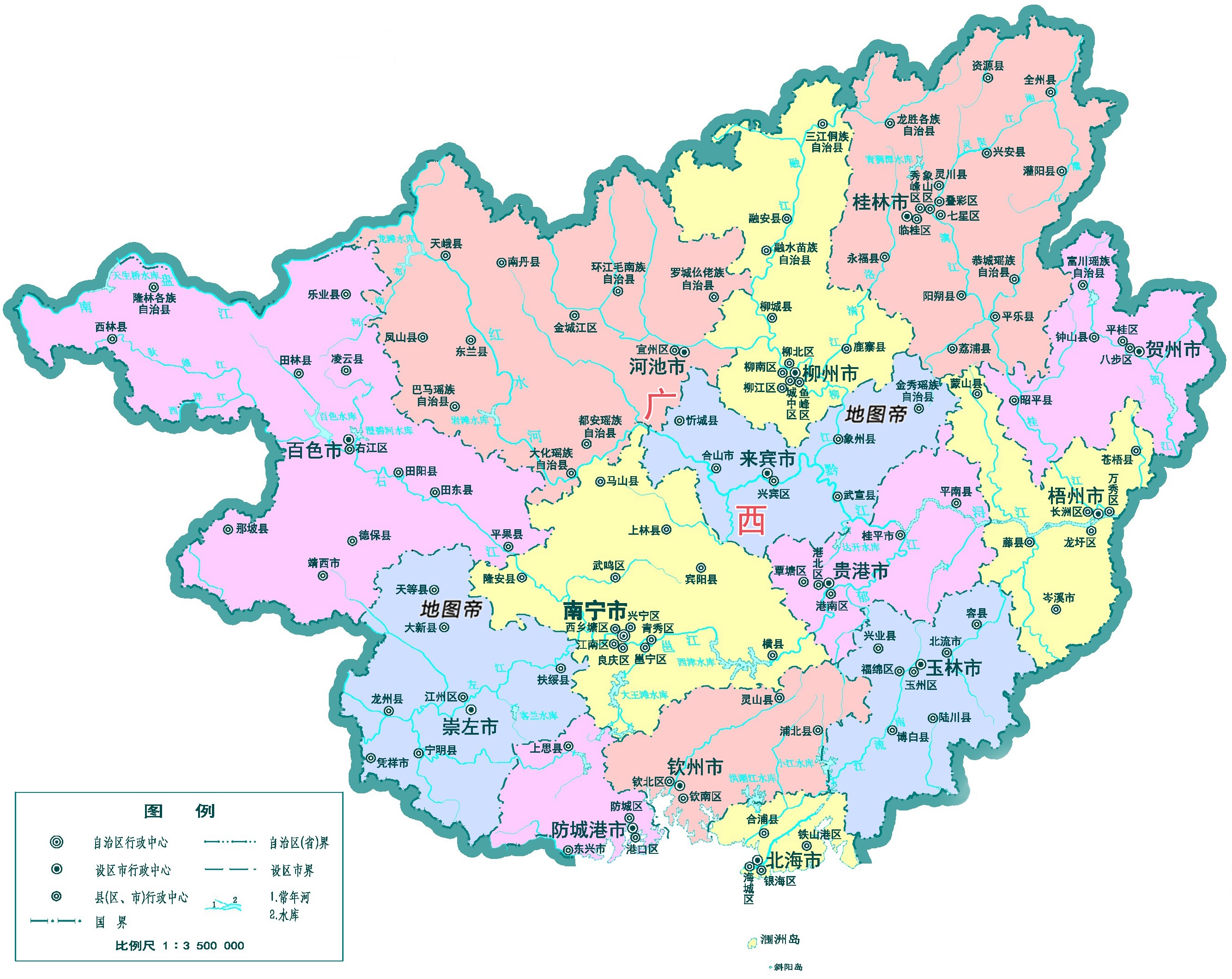 Location of Guangxi Zhuang Autonomous Region
