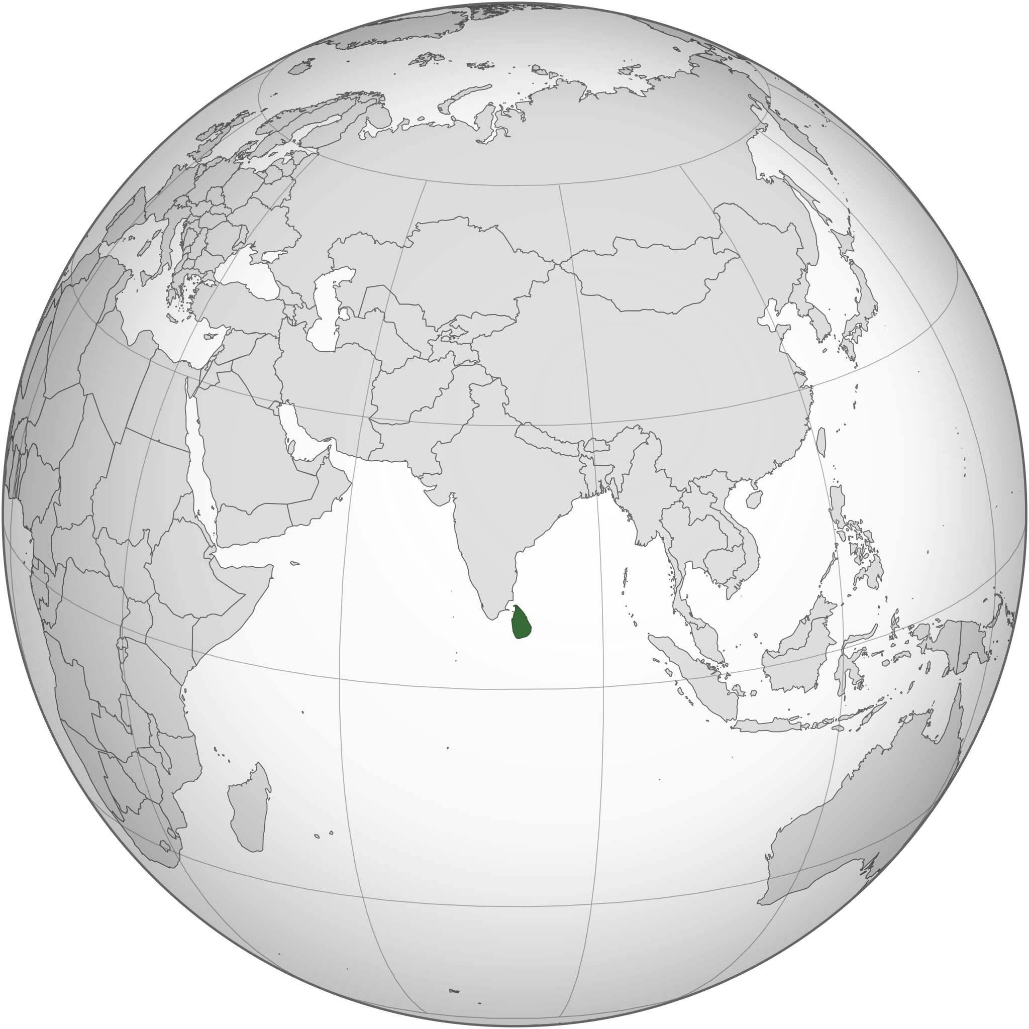 Location of Democratic Socialist Republic of Sri Lanka