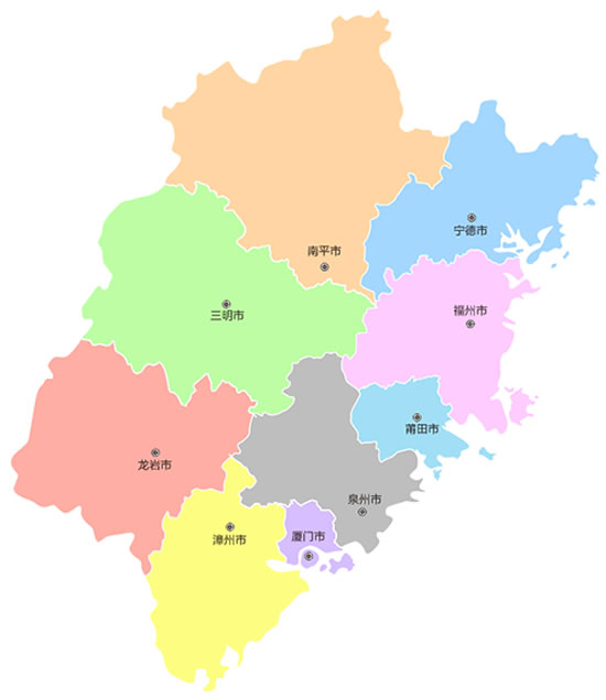 Location of Fujian Province
