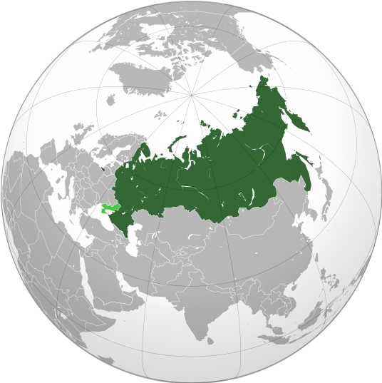 Territories in light green are recognized by the UN as part of Ukraine (which claims them), even though they are under Russian administration.