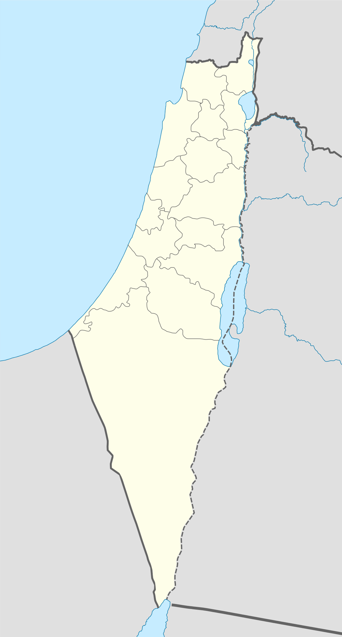 Map of Palestine, including areas occupied by Israel.