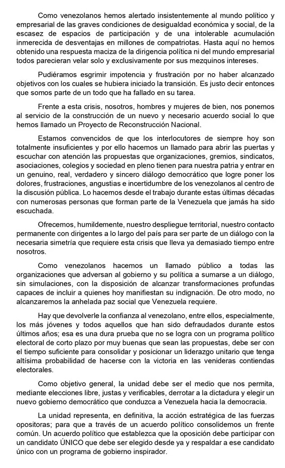 Part 2 of the manifesto of the Venezuelan right-wing nationalist organization PRN founded by Carlos Fermín posted on Facebook on May 9, 2022 and later deleted.