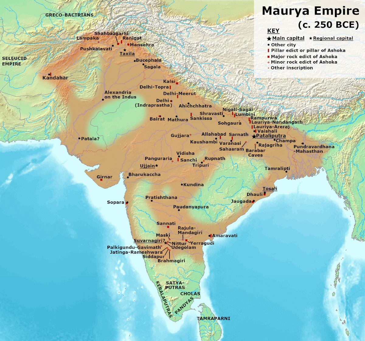 Location of Maurya Empire
