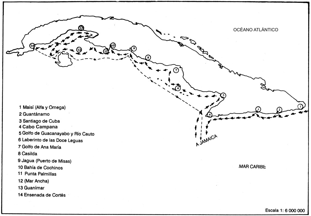 Itinerario cubano del segundo viaje de Cristóbal Colón a América