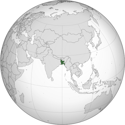 Location of People's Republic of Bangladesh