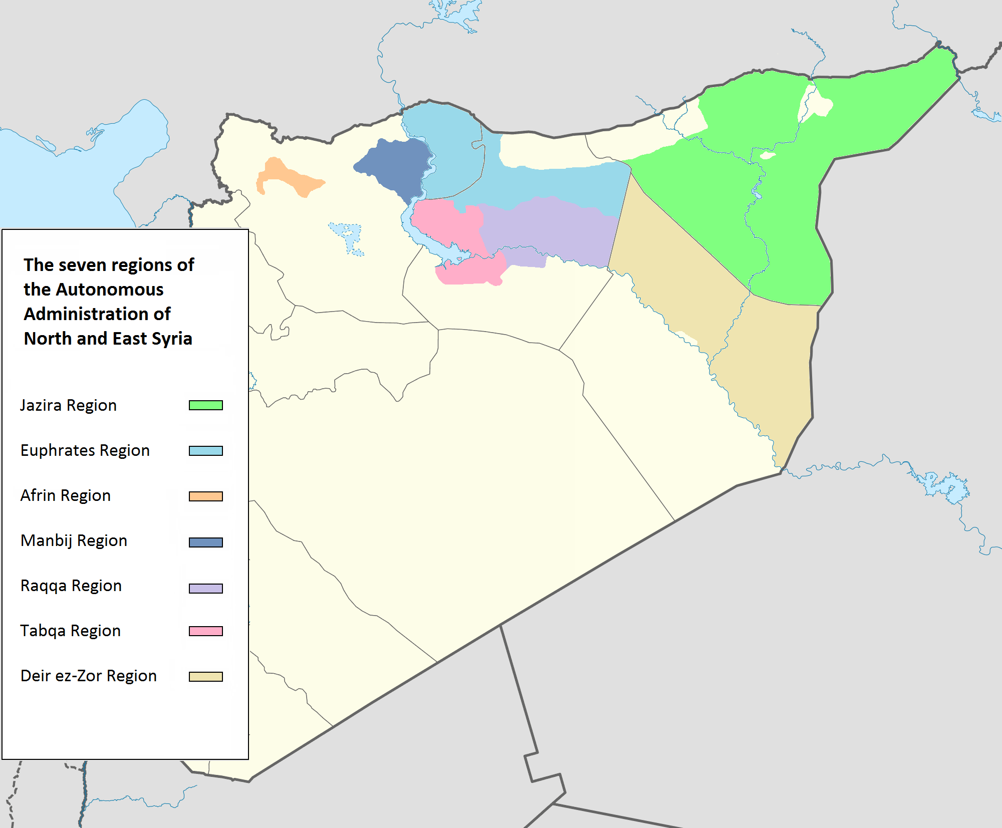 Location of Autonomous Administration of North and East Syria