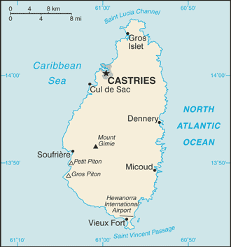 Location of Saint Lucia