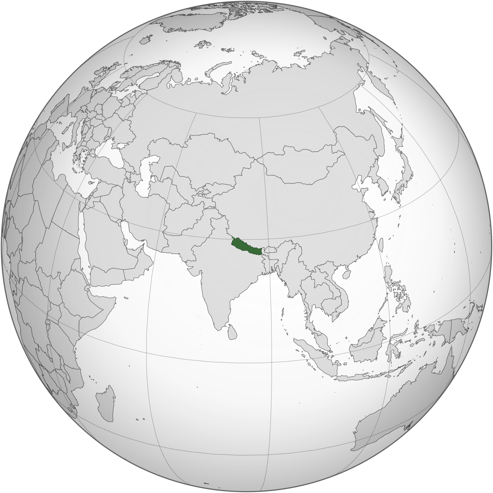 Location of Federal Democratic Republic of Nepal