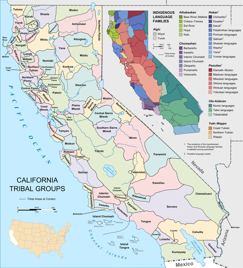 A map of California tribal groups and languages at the time of European contact.png