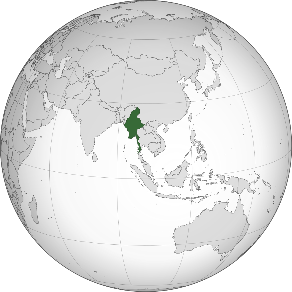 Location of Republic of the Union of Myanmar