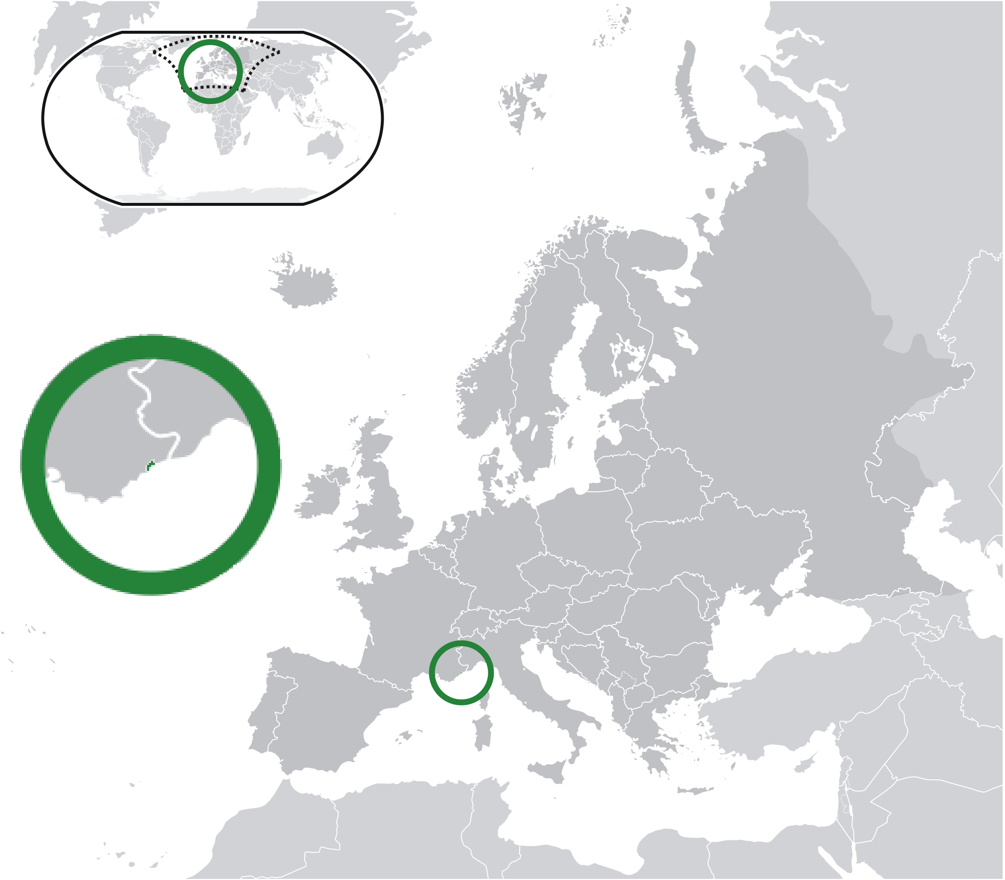 Location of Principality of Monaco