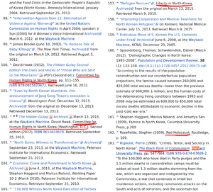 Screenshot of wikipedia sources many of which are anti-communist
