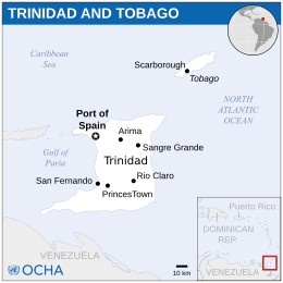 Location of Republic of Trinidad and Tobago