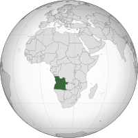 Location of Republic of Angola