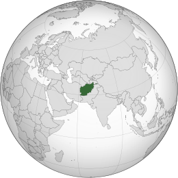 Map of Afghanistan with modern borders