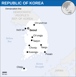 Location of Republic of Korea