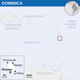 Location of Commonwealth of Dominica