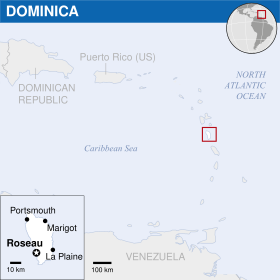 Lage von Commonwealth Dominica