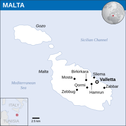 Location of Republic of Malta