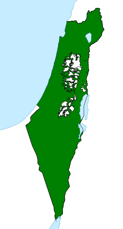 Map of territory currently occupied by Israel