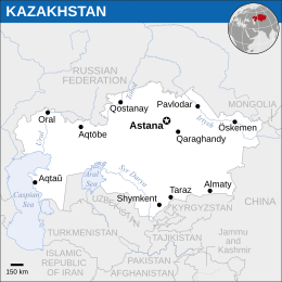 Location of Republic of Kazakhstan