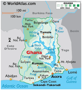 Lage von Republik Ghana