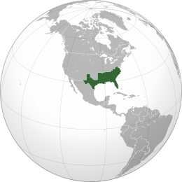 Location of Confederate States of America