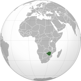 Location of Republic of Zimbabwe