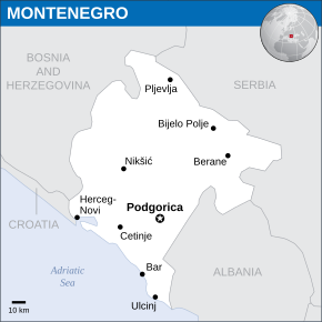 Location of Montenegro