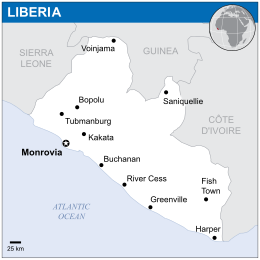 Location of Republic of Liberia
