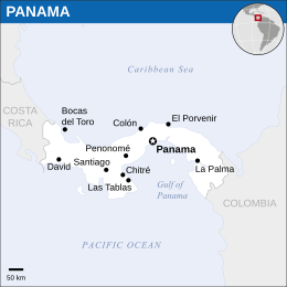 Location of Republic of Panama