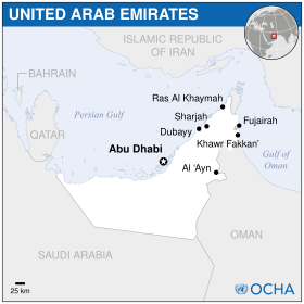 Lage von Vereinigte Arabische Emirate