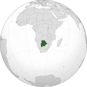 Location of Republic of Botswana