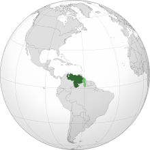 Location of Bolivarian Republic of Venezuela
