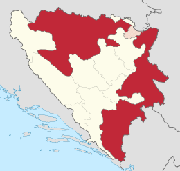 Republika Srpska (red) in Bosnia and Herzegovina