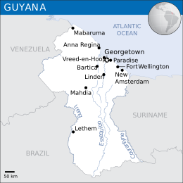 Location of Co-operative Republic of Guyana
