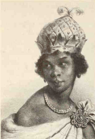 Picture of the king looking over her shoulder