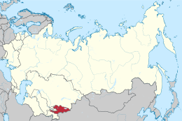 Location of Kirghiz Soviet Socialist Republic