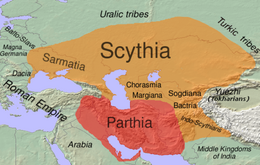 Map of Scythian territories (orange)