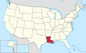Location of State of Louisiana